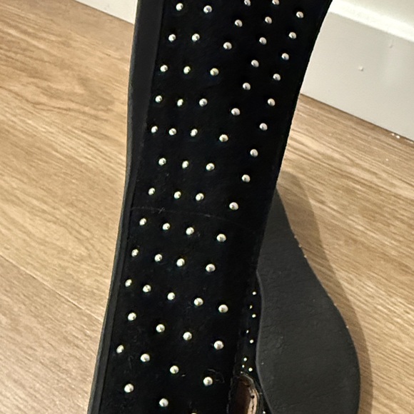 Steve Madden Black and Silver Studded Flats - Picture 6 of 8